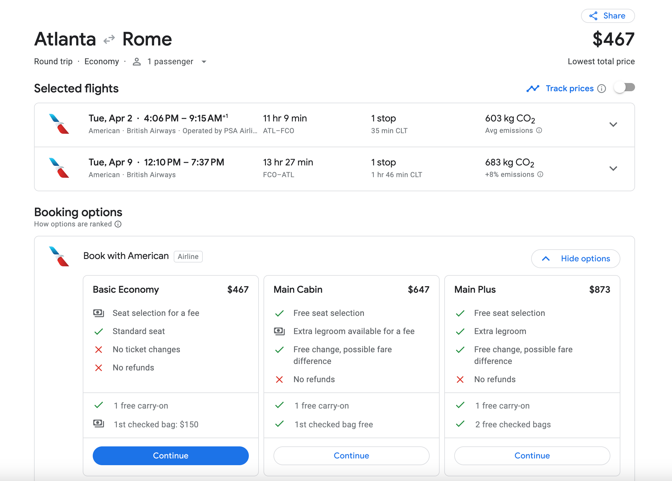 atlanta to rome flight