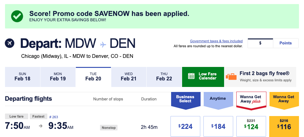 Flight deals Southwest