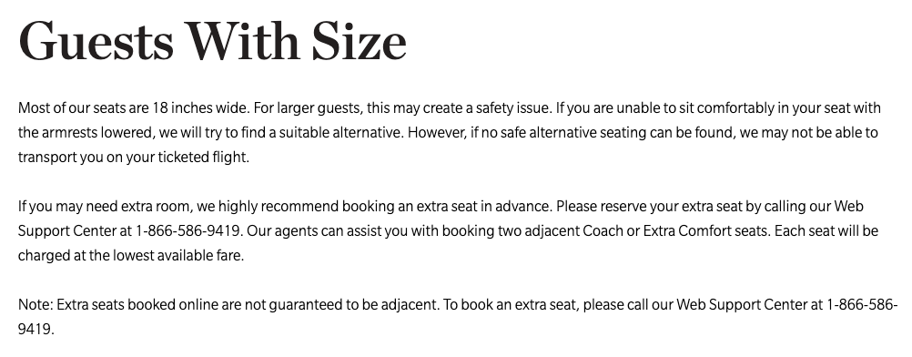 guests with size notice