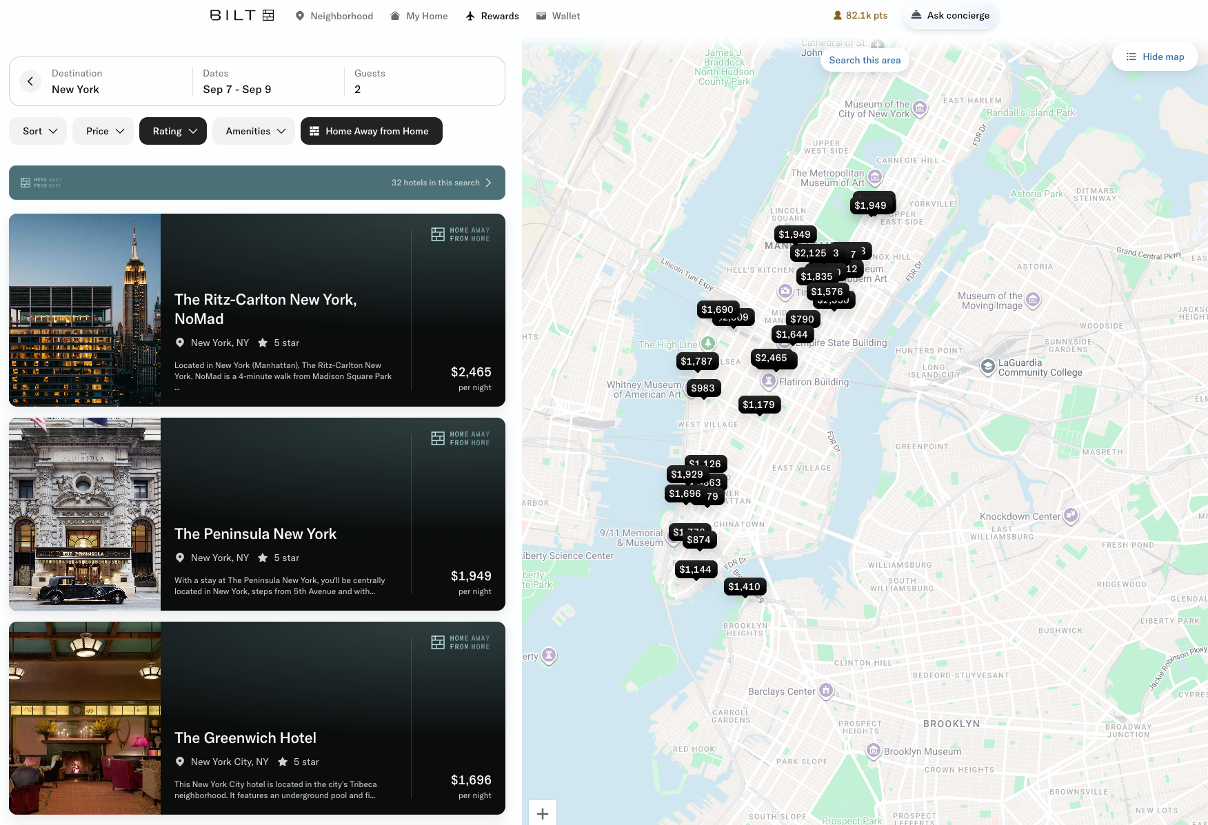 Booking a Bilt Home Away from Home property