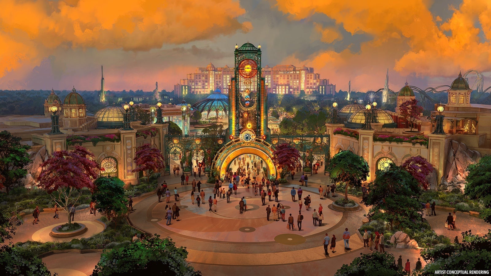artist render of epic universe celestial park