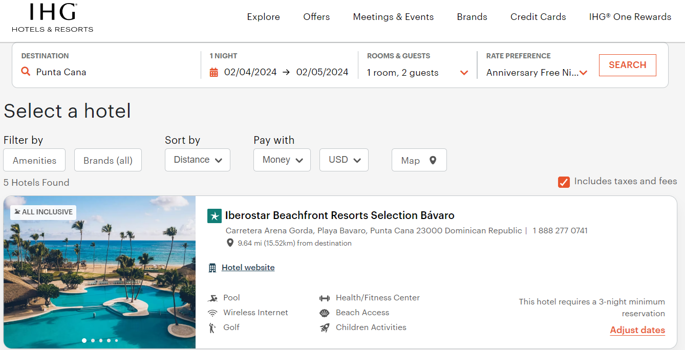 Iberostar minimum stay