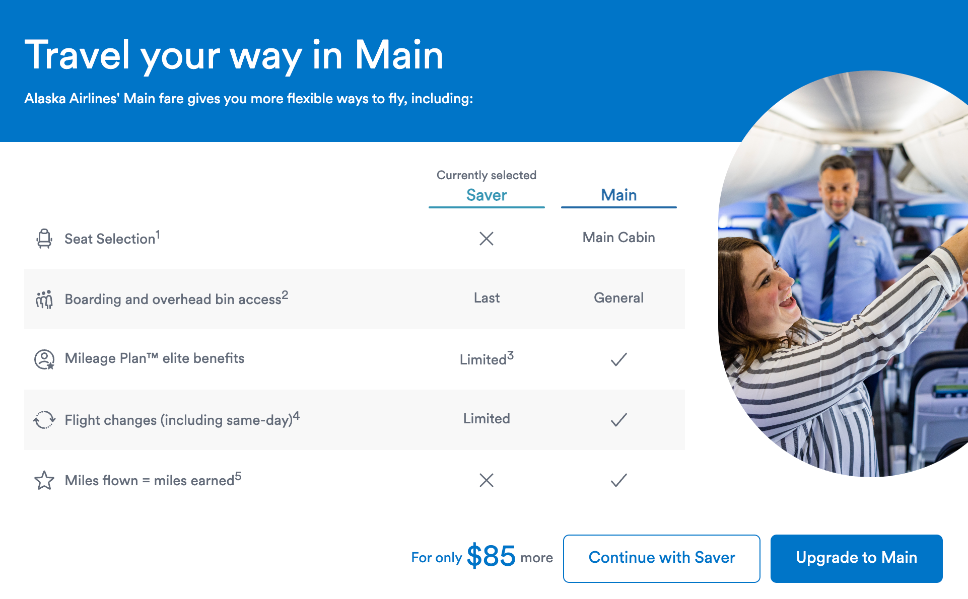 screenshot of fare type