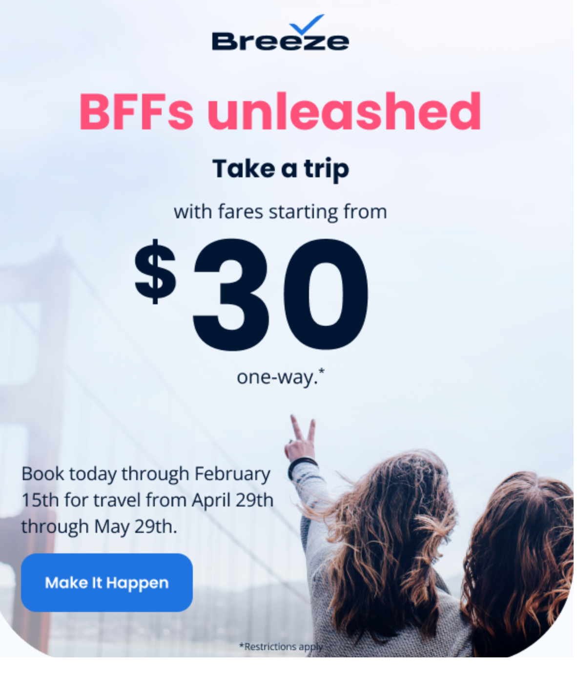 Breeze flight deals ad