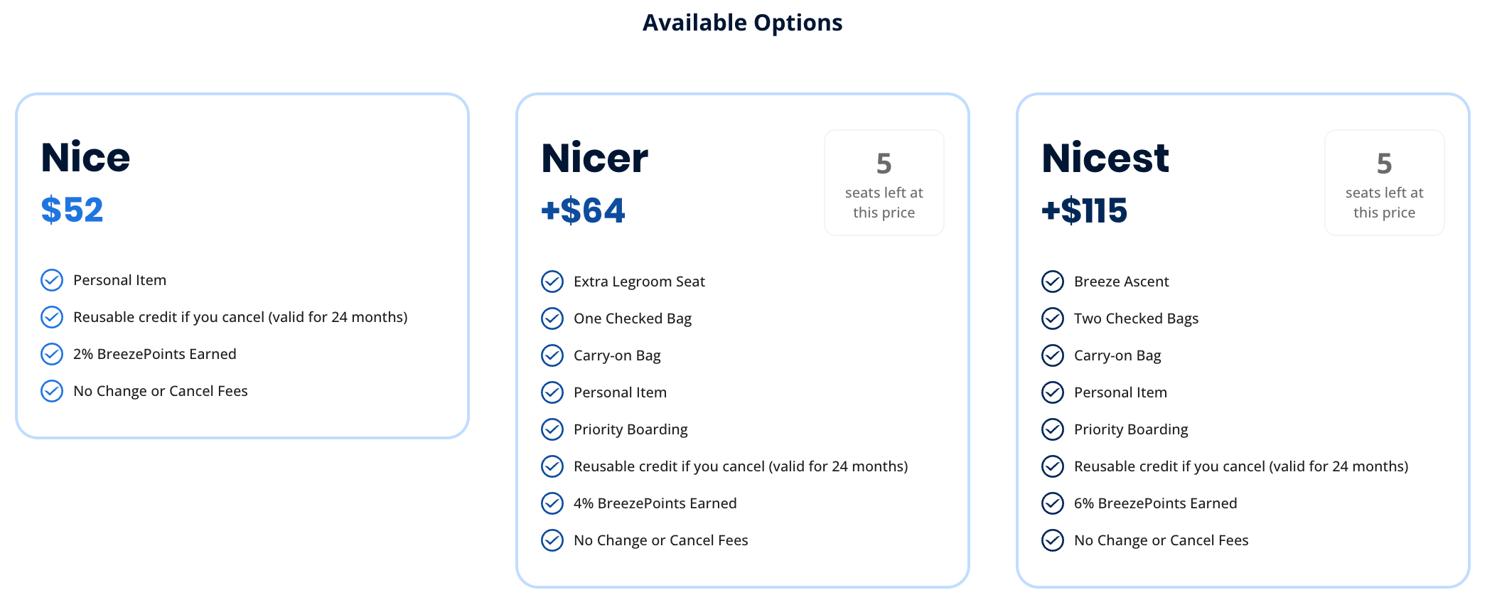 Breeze flight options