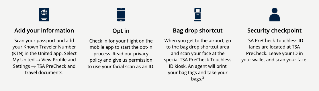 screenshot of how to enroll in TSA PreCheck Touchless ID