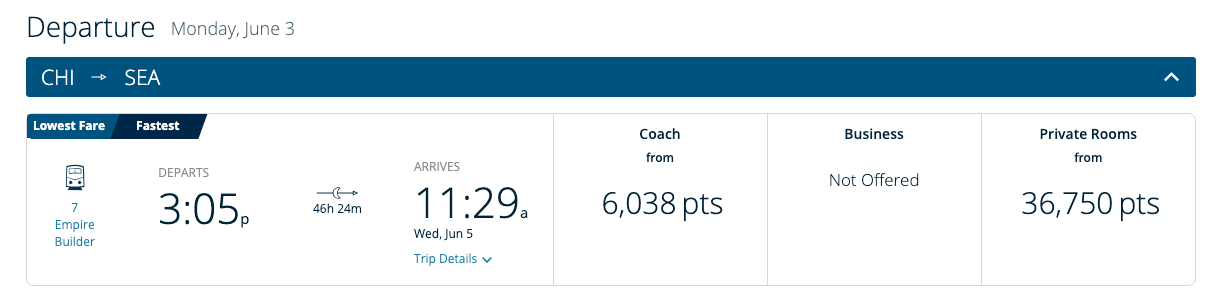 Amtrak pricing