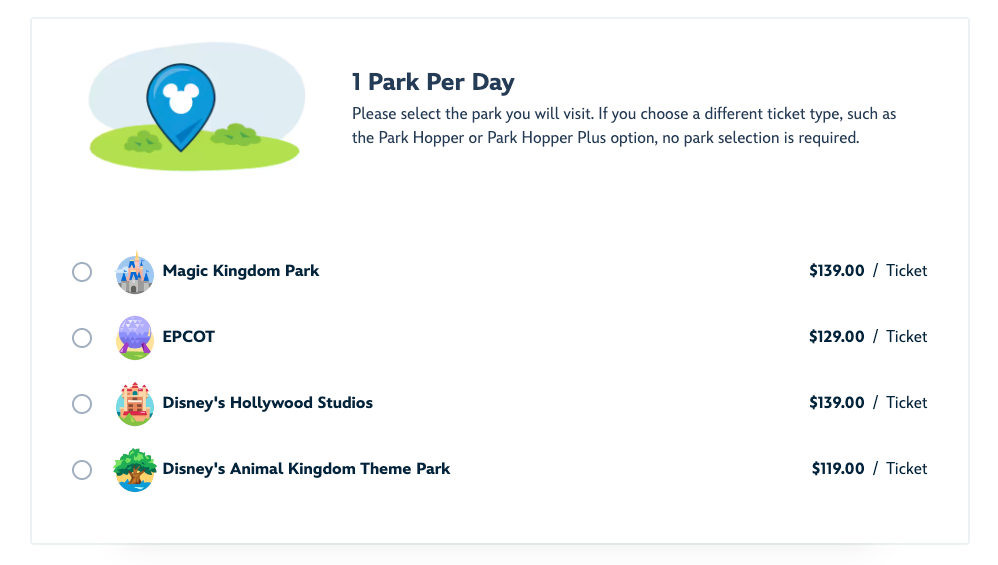 Disney ticket pricing 2025