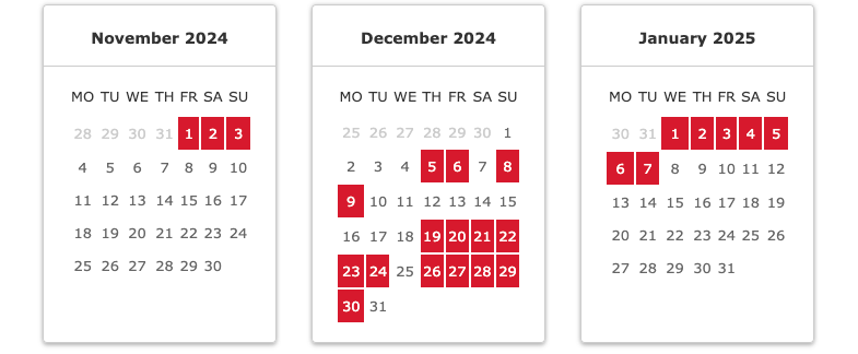 screenshot of Iberia off peak pricing