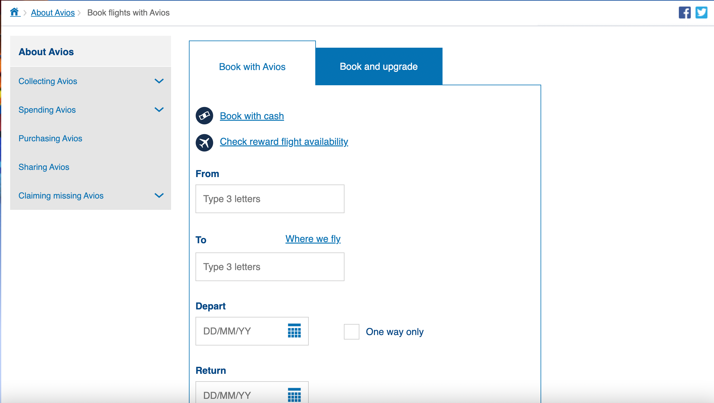 british airways avios search