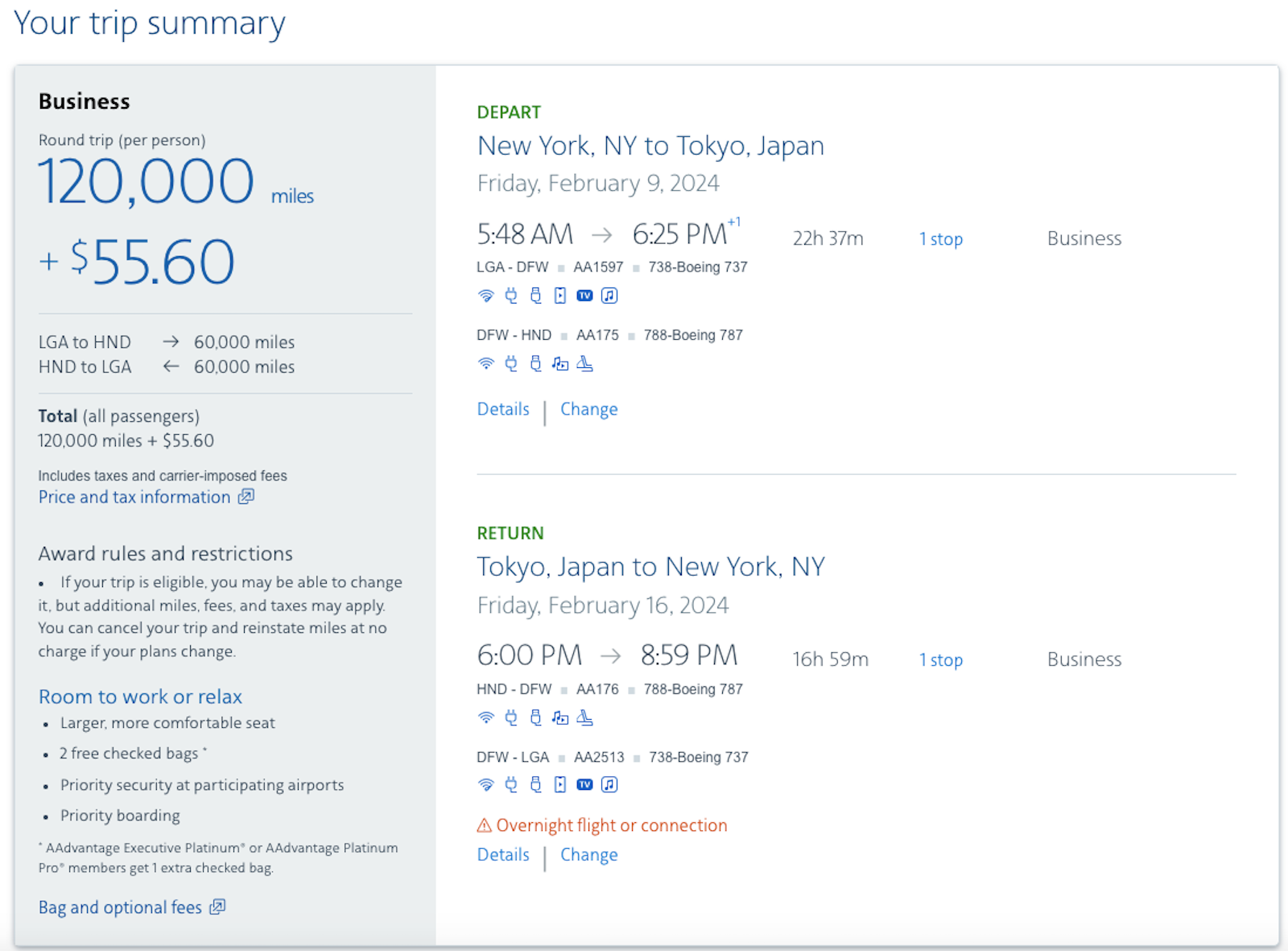 nyc to tokyo trip summary