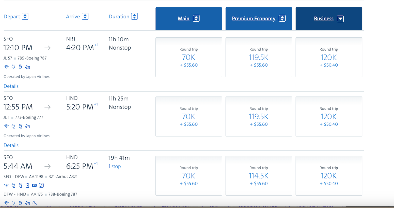 ticket options american