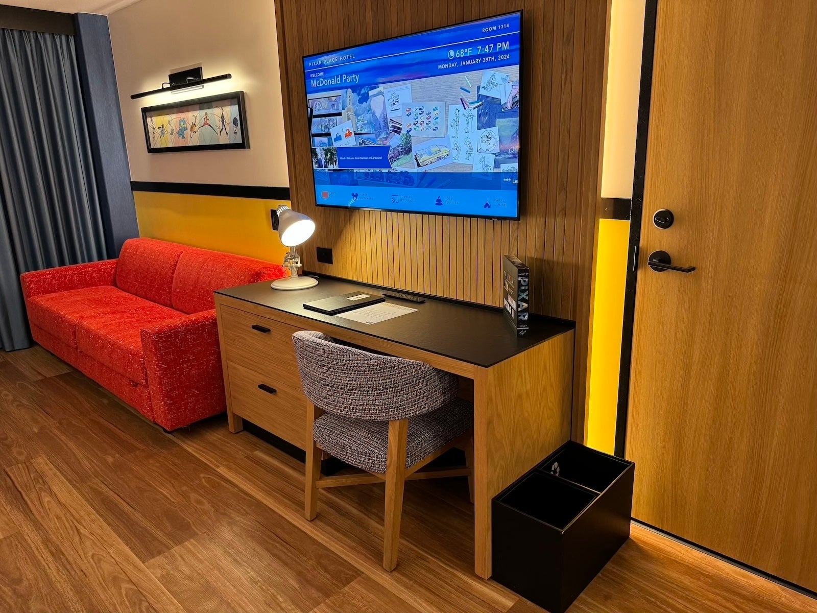 Pixar Place Hotel guest room desk