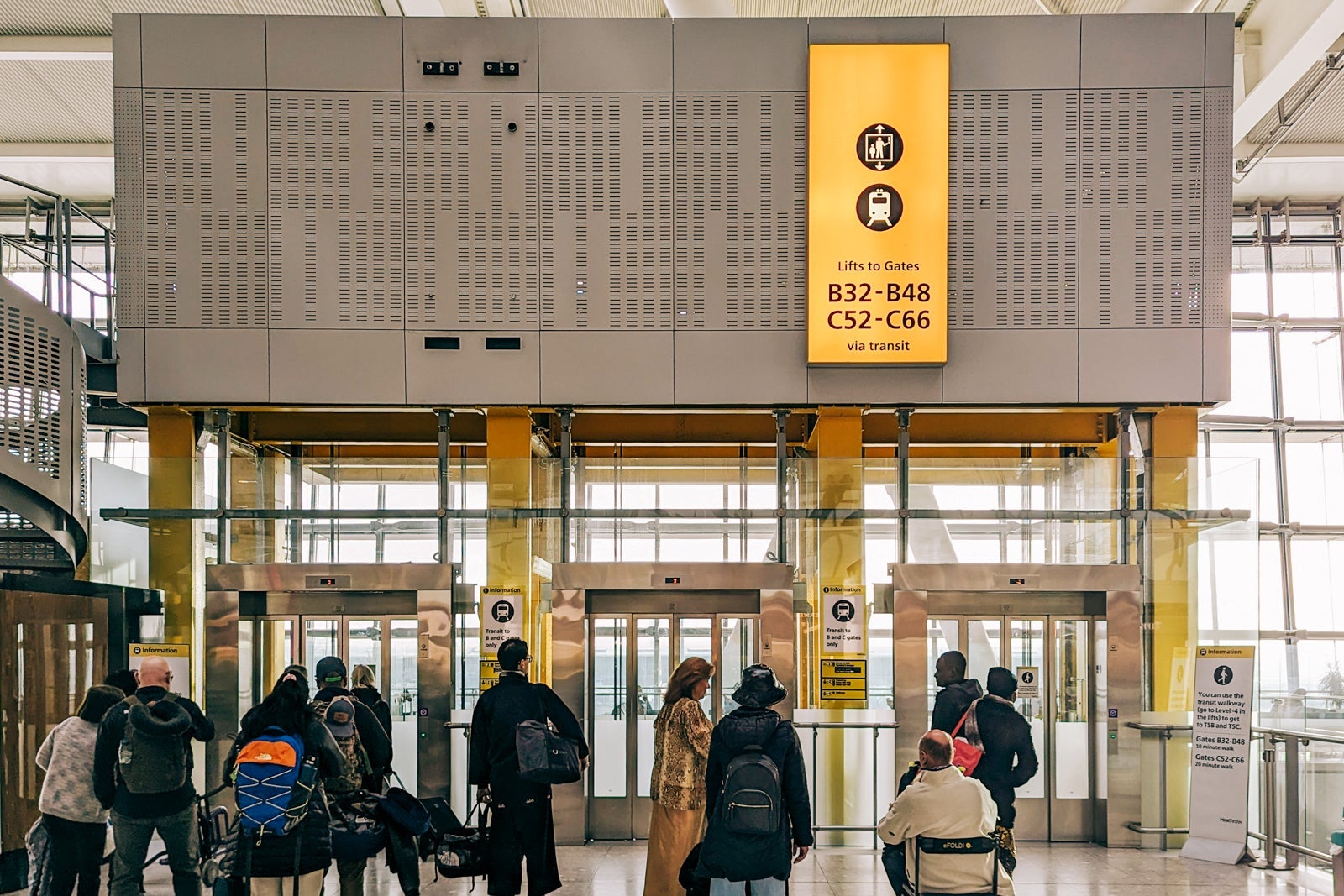 passengers walking in an airport