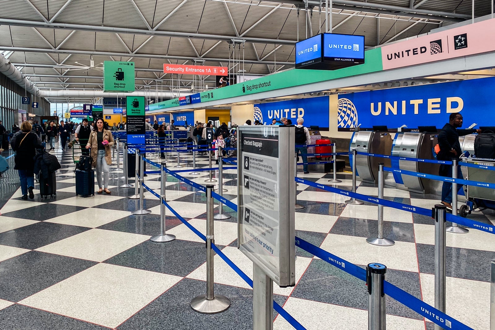 united check-in area