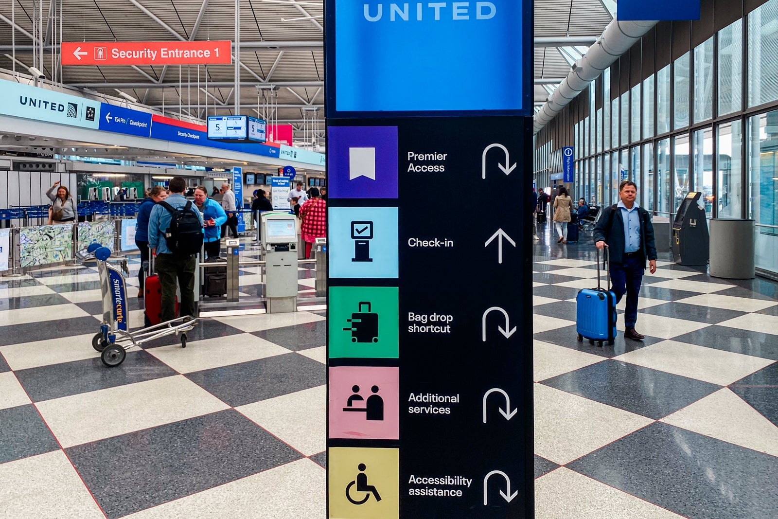 united check-in area