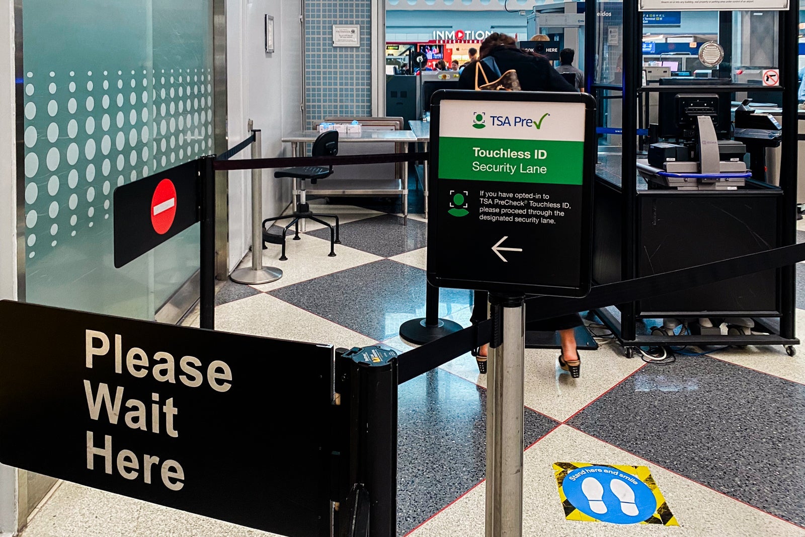 Biometric security screening area