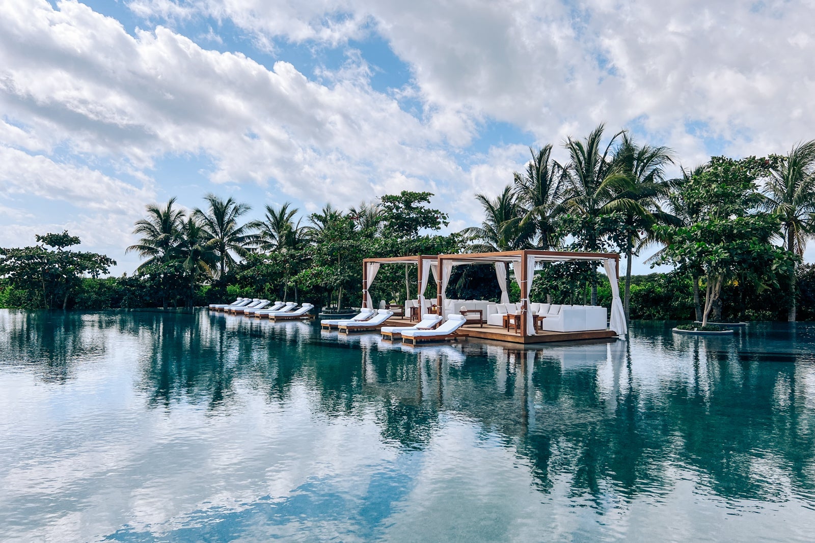 hotel pool and loungers