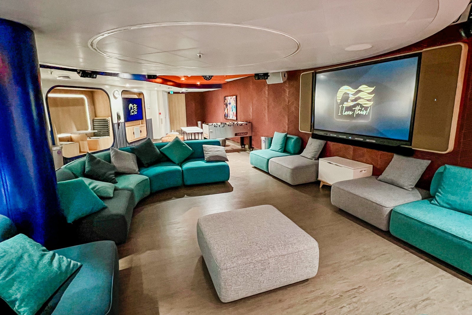 The Neon Grove teens club on Sun Princess