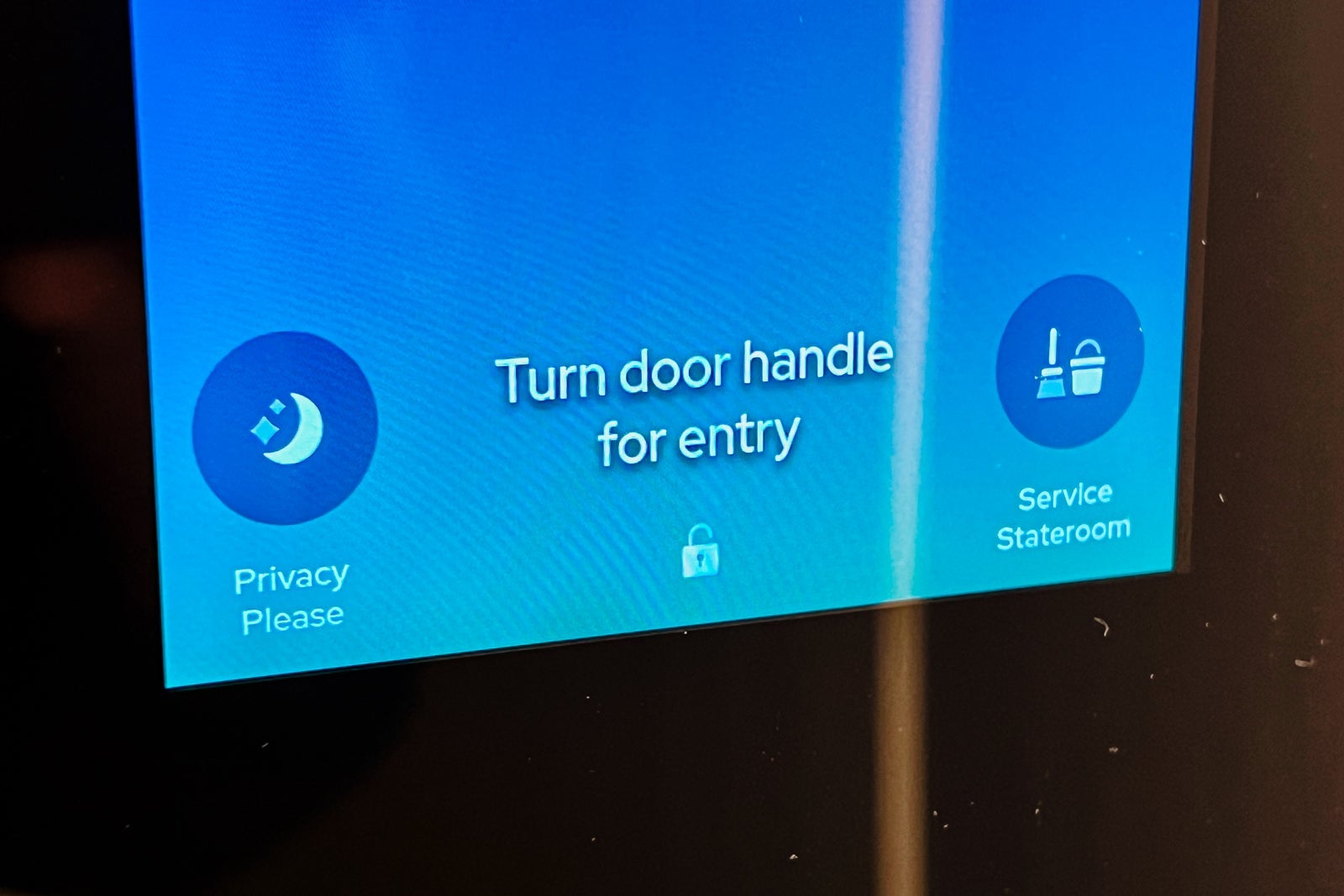 A Do Not Disturb sign outside a cabin on Sun Princess