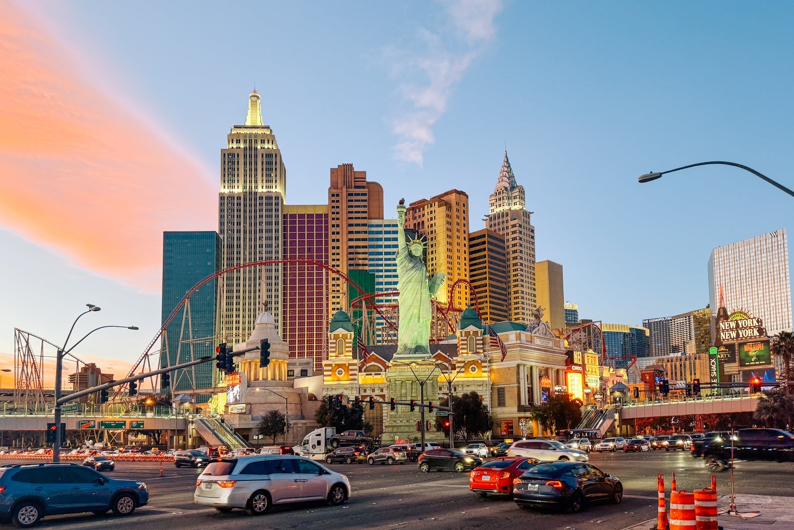 View of the New York New York Casino on the Vegas strip