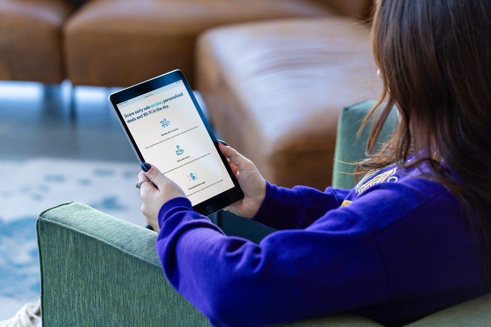 person using tablet