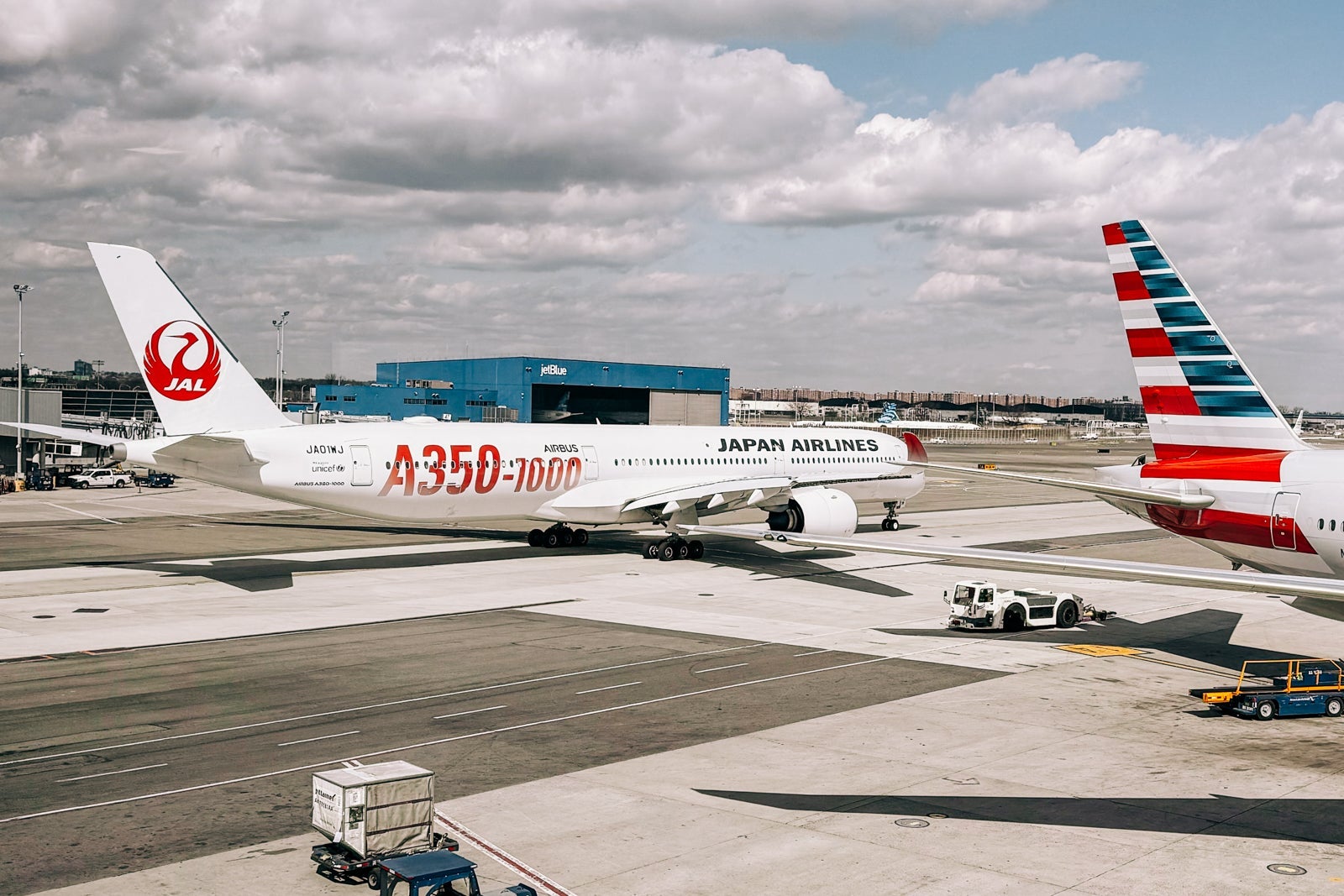A Japan Airlines Airbus A350-1000 aircraft at JFK