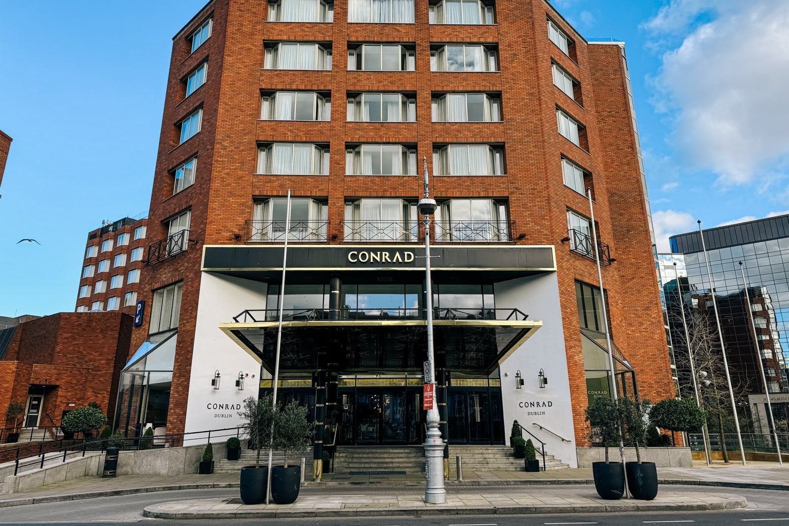 The front entrance of the Conrad Dublin