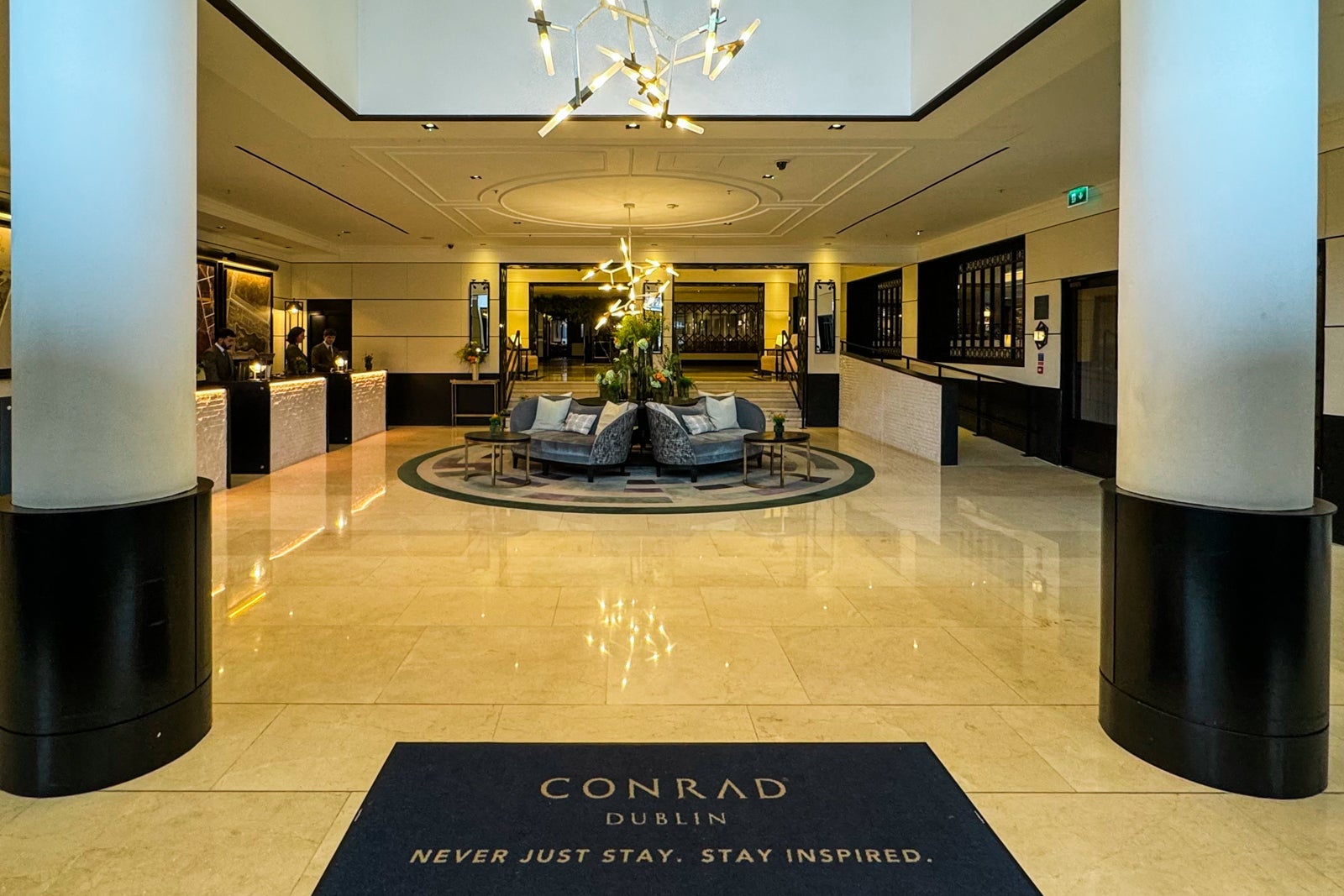 The lobby of the Conrad Dublin