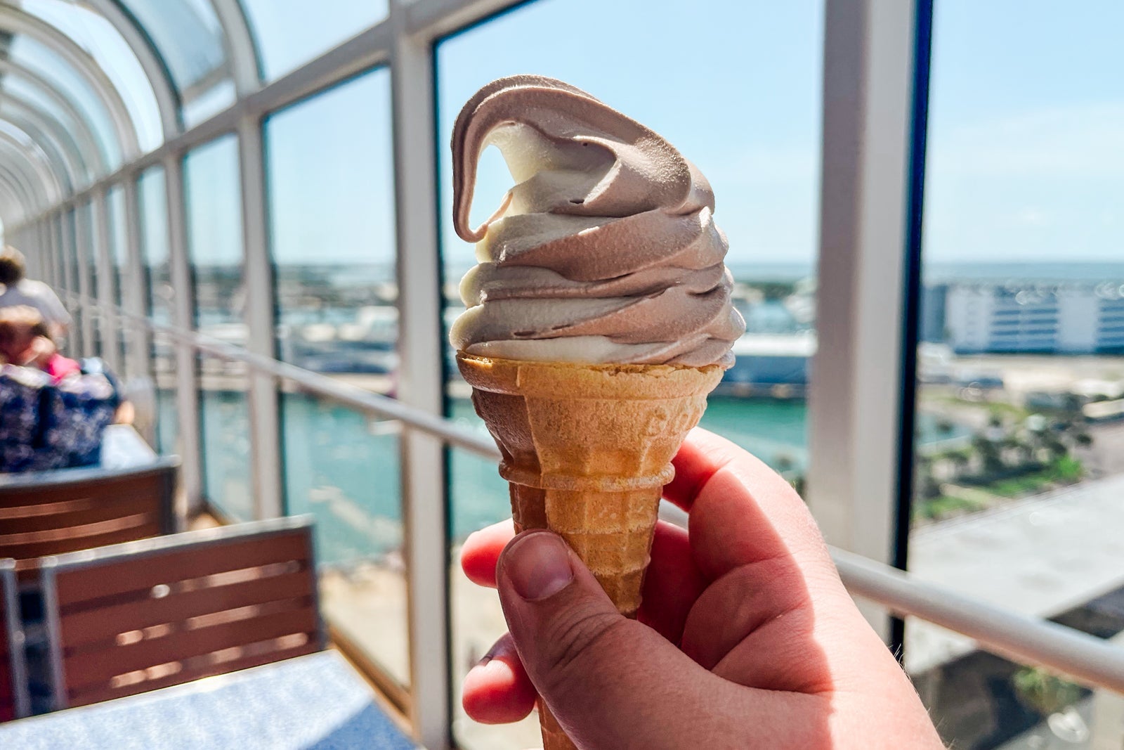 Soft serve ice cream cone on a Disney cruise