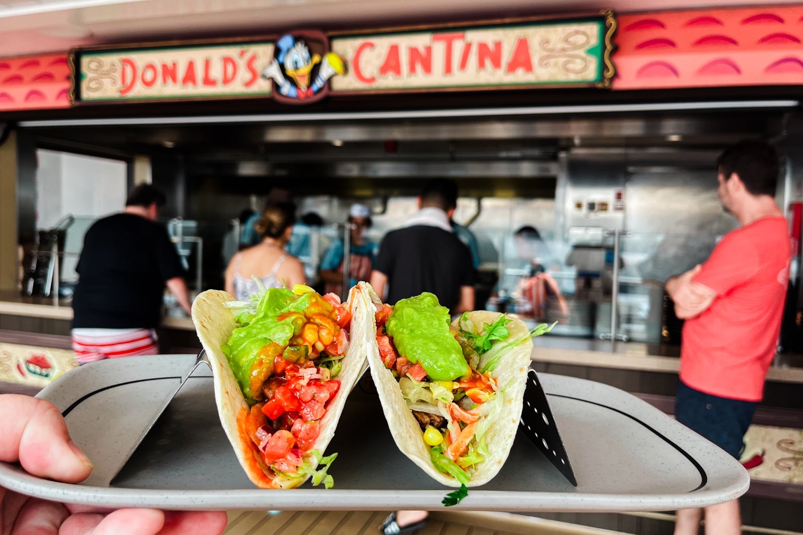 Tacos outside of Donald's Cantina on Disney Wish cruise ship