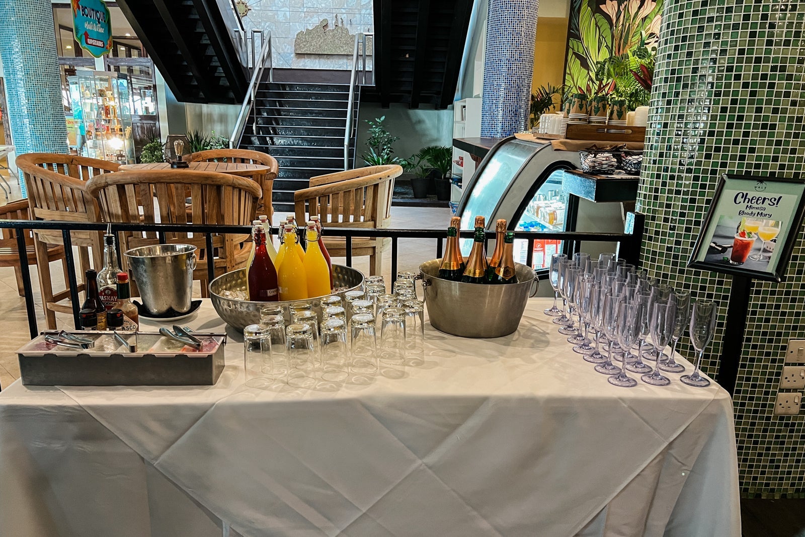 Mimosa and bloody mary station Coconut Bay Beach Resort Spa St. Lucia