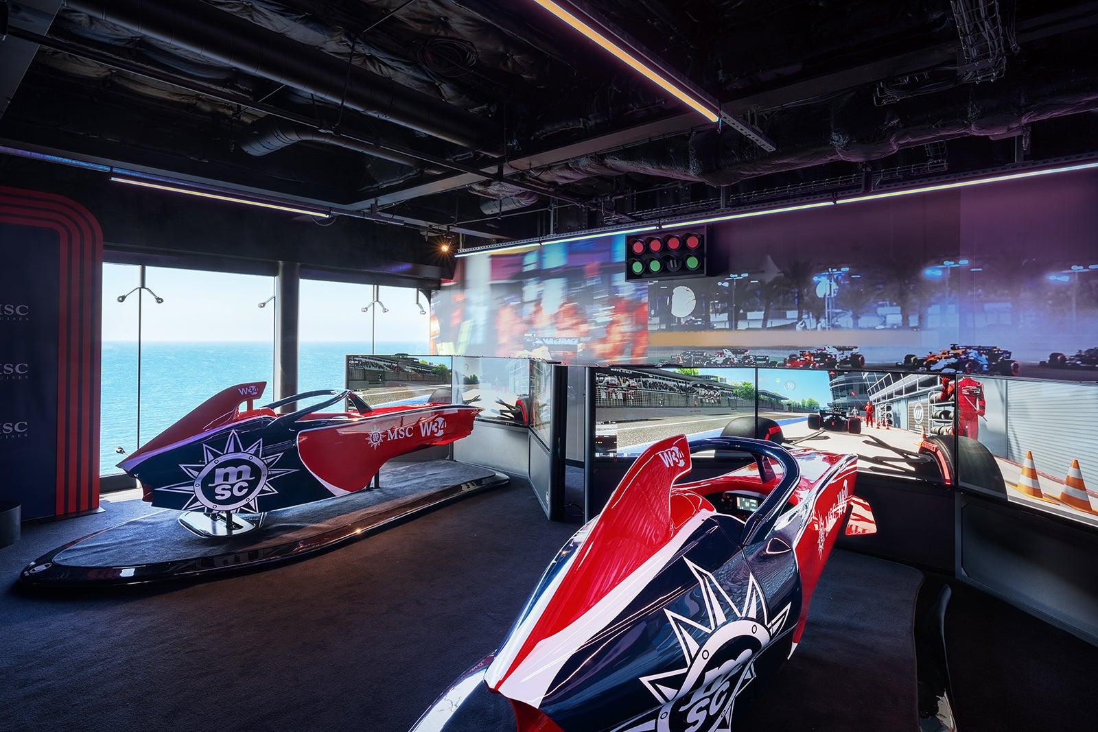F1 simulator on MSC World Europa.