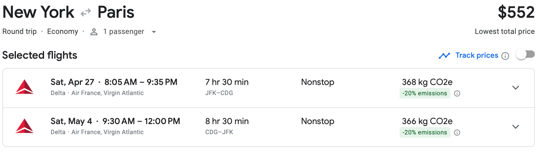 nyc to paris