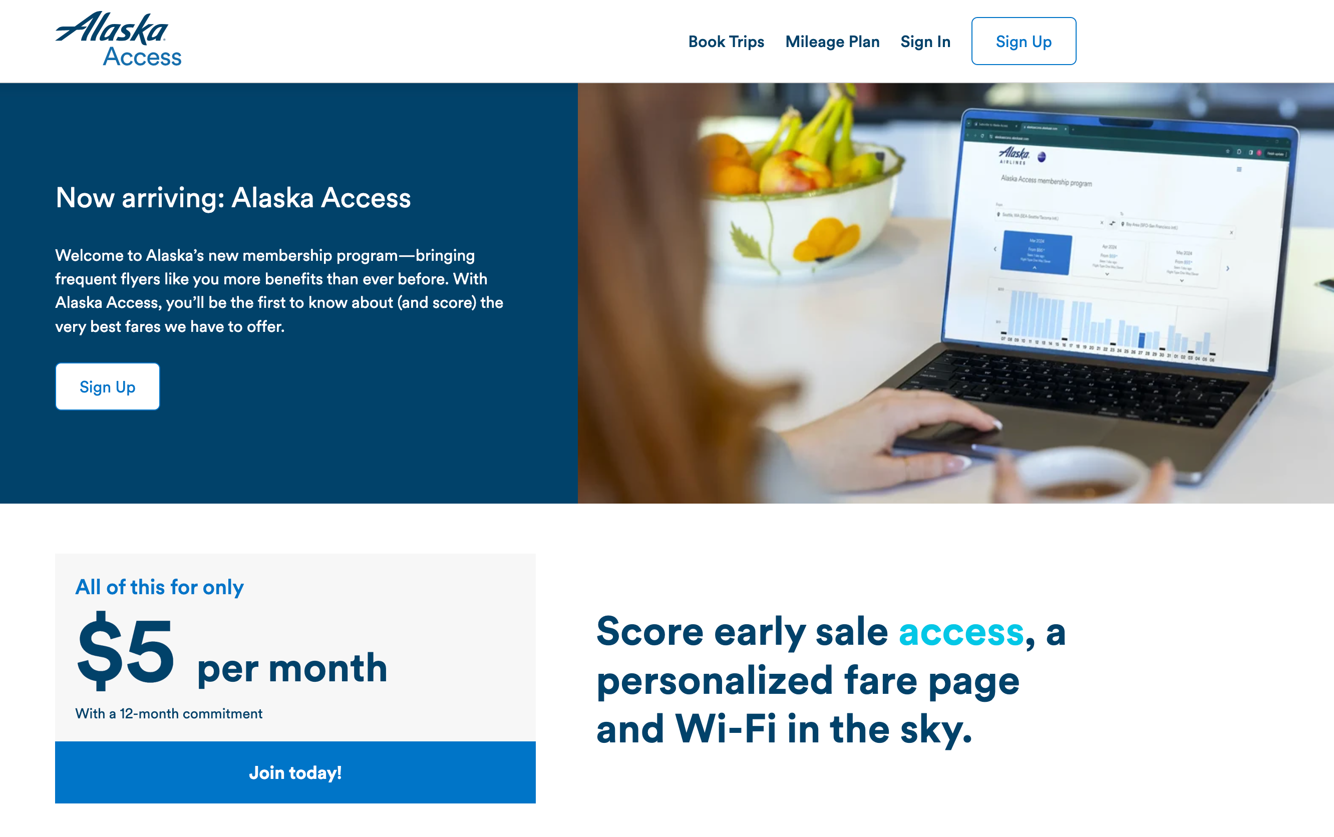 Alaska Access welcome page.