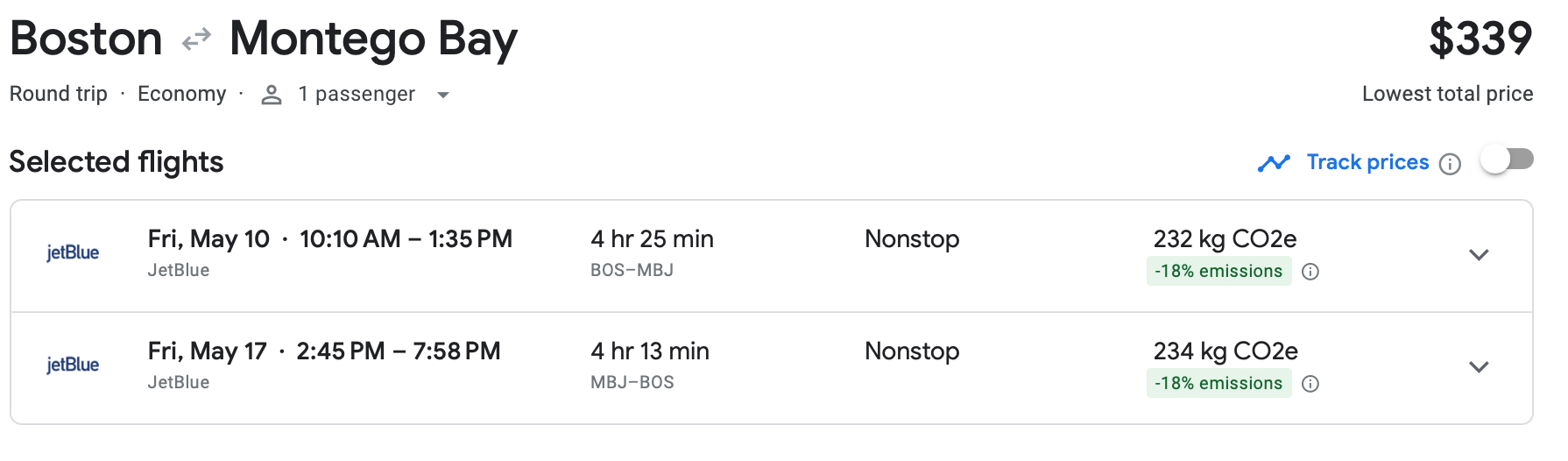 boston to montego bay