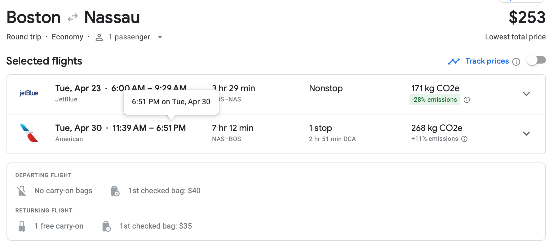 boston to nassau