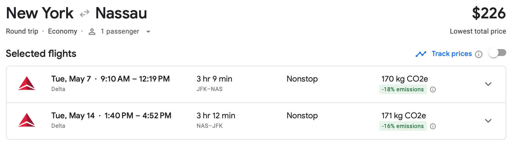 new york to nassau