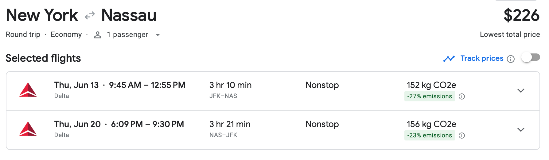 new york to nassau
