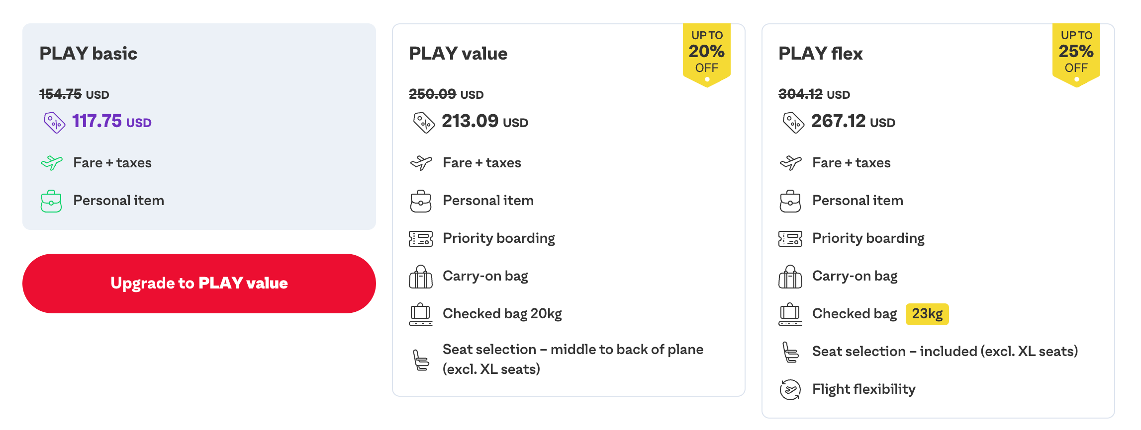 screenshot of Play flight BOS-KEF