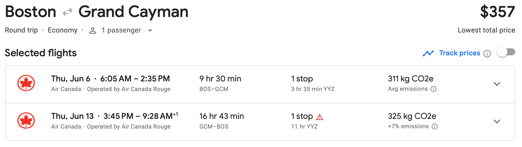 boston to grand cayman