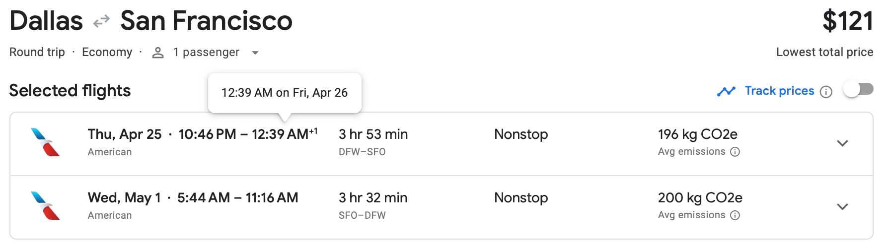 dallas to san francisco