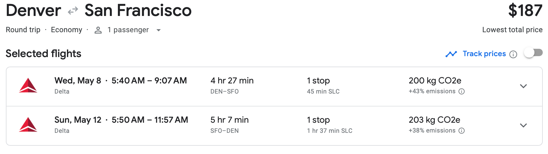 denver to san francisco