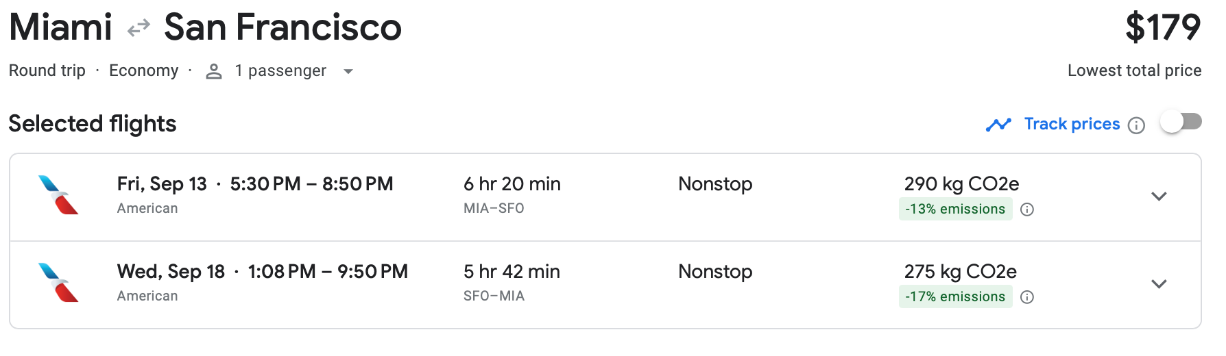 miami to san francisco