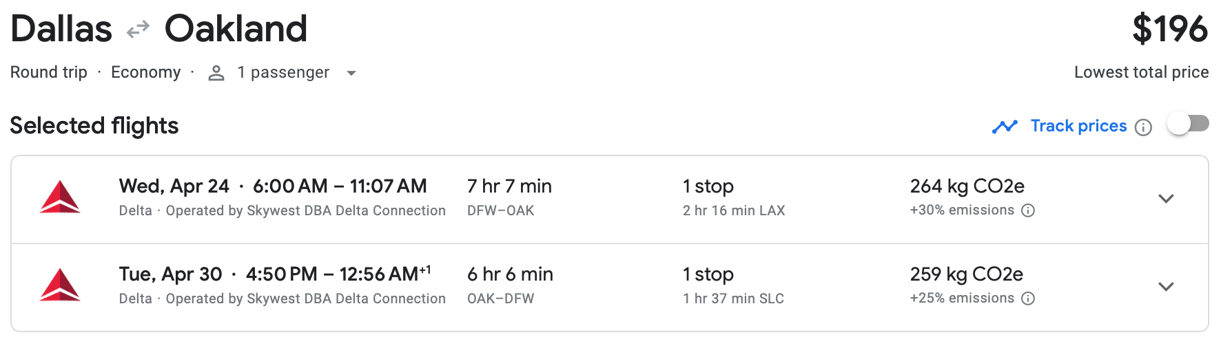 dallas to oakland