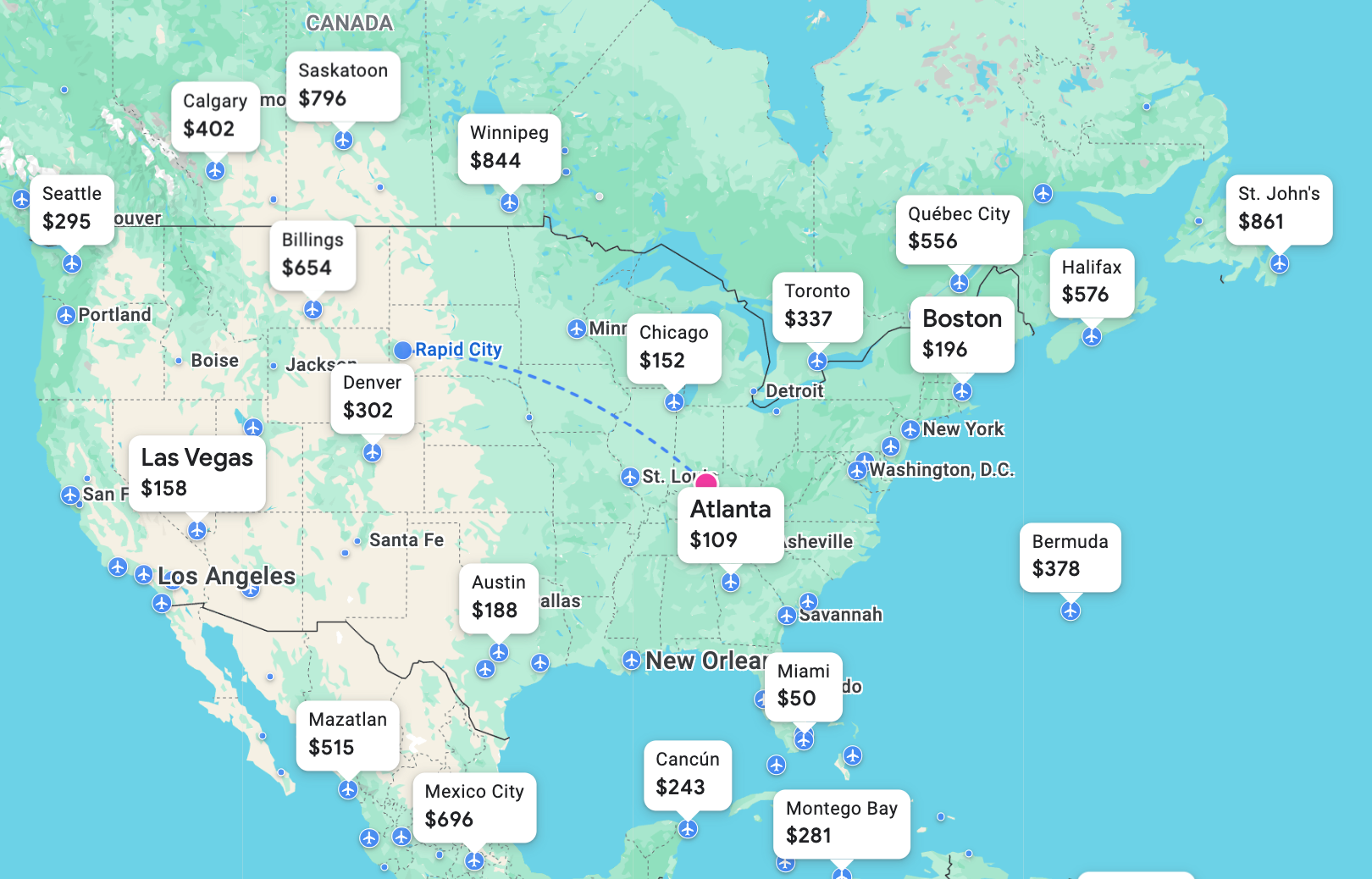 google flights prices