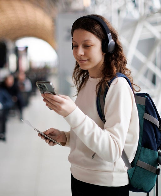 A teenager on a cellphone