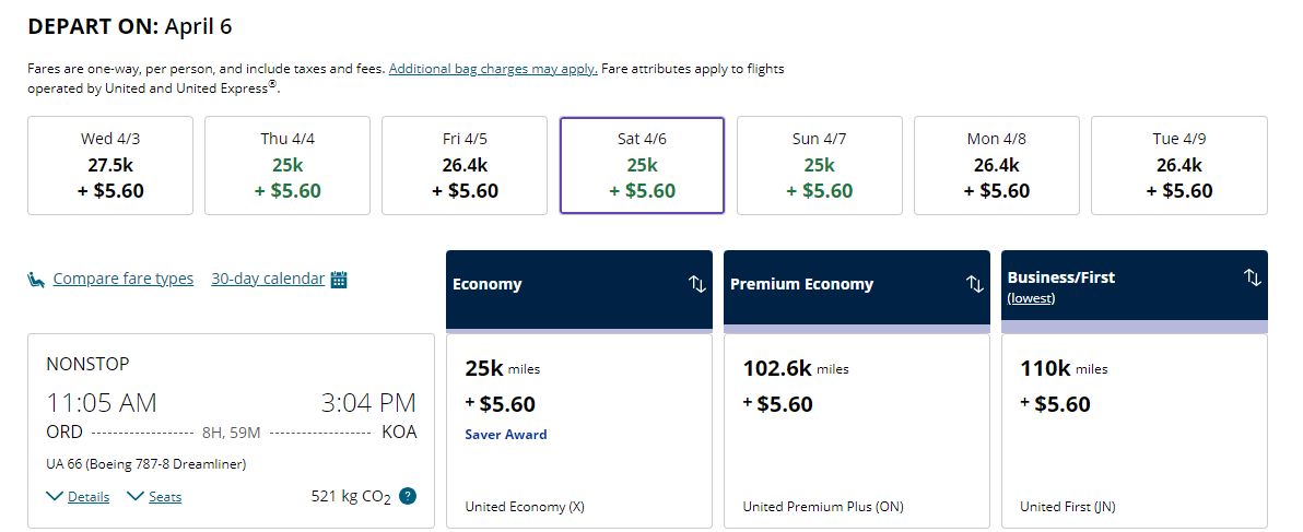 Redeem United miles for Hawaii flight