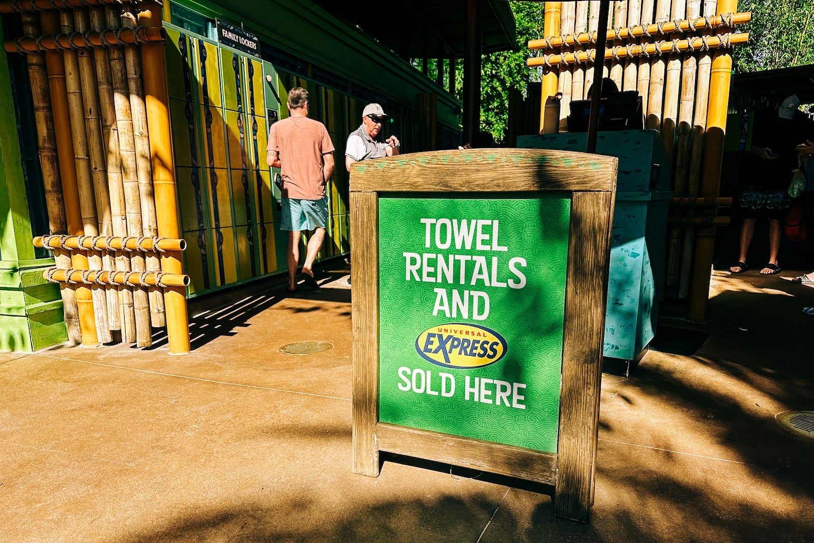 Towel rentals at Beachside cabana at Universal Volcano Bay