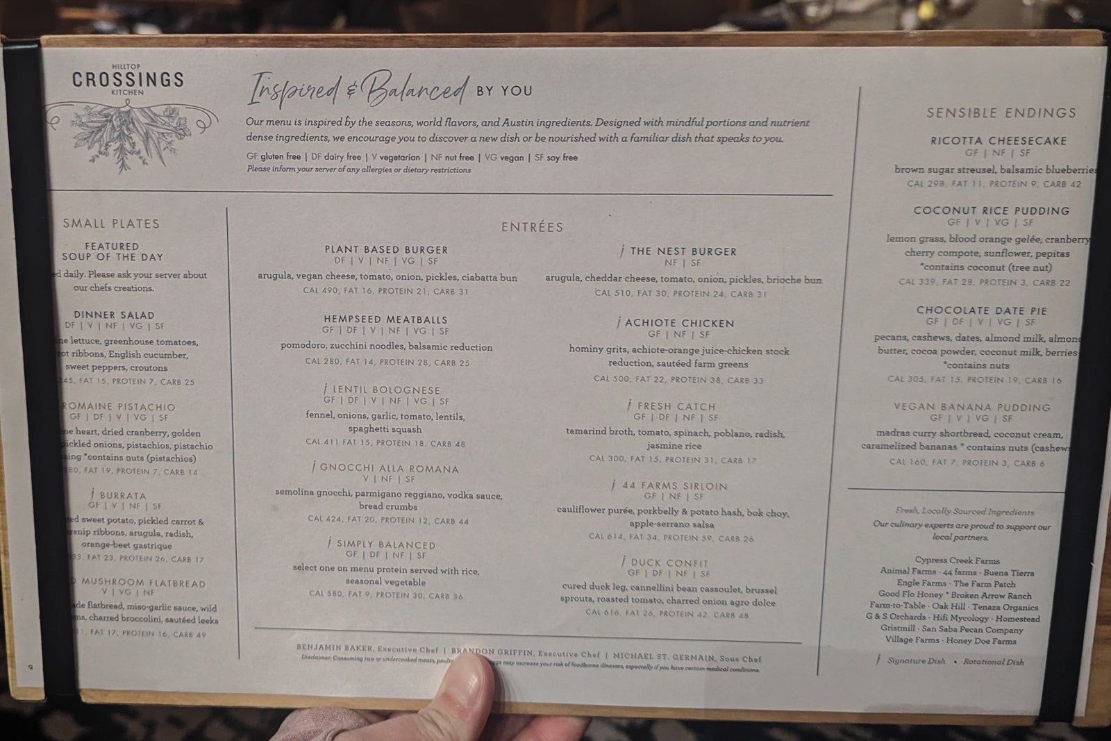 Miraval Austin dinner menu